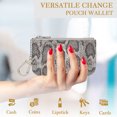 thumbnail image 3 of Daisy Rose Luxury Coin Purse Change Wallet Pouch for Women - PU Vegan Leather Card Holder with Oversized Metal Keychain and Clasp - Grey Snake, 3 of 6