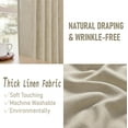 thumbnail image 5 of EcoNesxp Rideaux Filtrant la Lumière beige Lot de 2 pour Salon Style Ferme Chambre texture d'Intimité Rideaux en Lin Semi-Transparents Paquet, 5 of 5