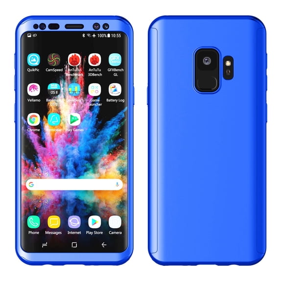 Njjex Case For 5.8" Galaxy S9 / 6.2" Galaxy S9 Plus, Njjex (Blue)Ultra Thin Full Body Coverage Protection Scratch Proof Hard Hybrid Plastic Case Cover Shell For 2018 Samsung SM-G960 / SM-G965