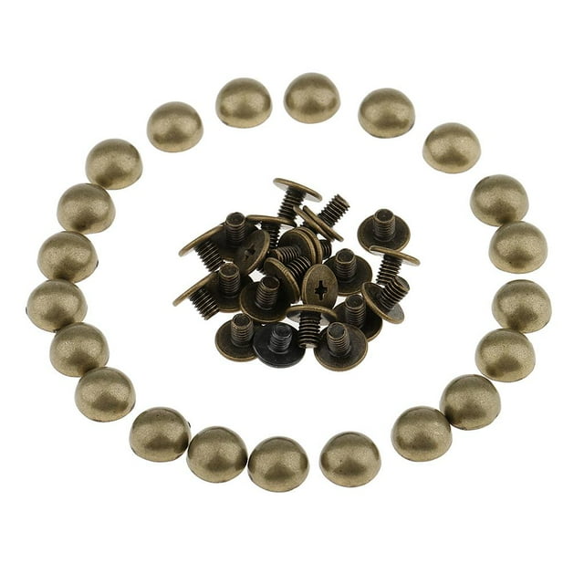 yuksok 20 Pcs Rivets en Dôme Champignon pour Sac en Cuir 8mm - bronze