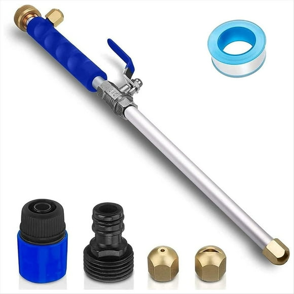 Hydro Jet Washer High Pressure Power Washer Wand Water Hose with 2 Hose Nozzle Auto Watering Sprayer,1 x sprinkler,blue