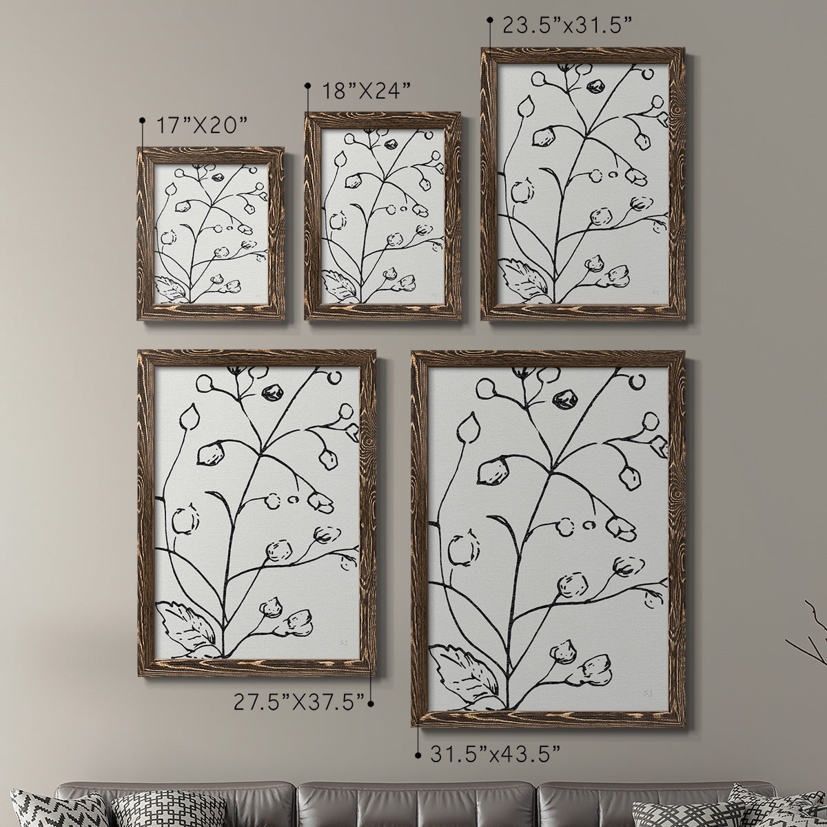 Botanical Sketch I - Premium Framed Canvas 2 Piece Set - Ready to Hang