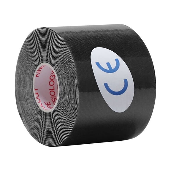 Advancent Cinta de kinesiología multicolor, cinta elástica de recuperación atlética, alivio del dolor muscular, rodilleras para deporte, Gimnasios en casa Negro 10 cm * 5 m