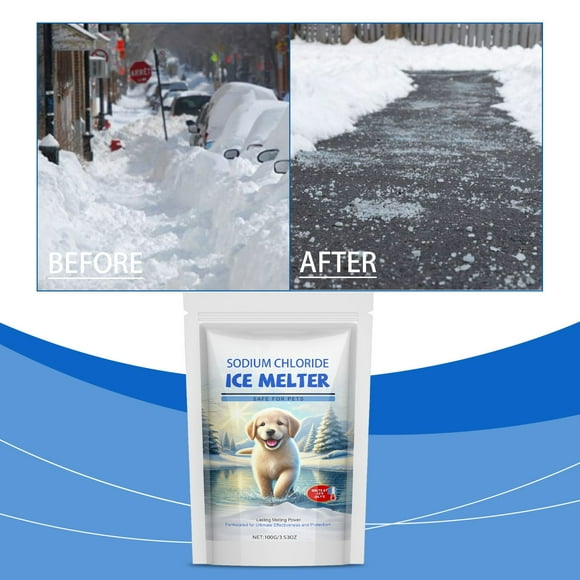 Pet Safe Ice Melt Safe for Concrete - Defrost 100G/3.53 Oz Snow Salt Ice Melt Pet Friendly, Salt for Snow and Ice Removal, Sidewalk Salt, Driveway Salt, 1 Pcs