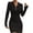 Black, variant on Women Knit Dress Lapel Collar Zipper Detail Waist Belt Long Sleeve Bodycon office Chic Fall Winter Modern Tailored Slim Fit Fitted