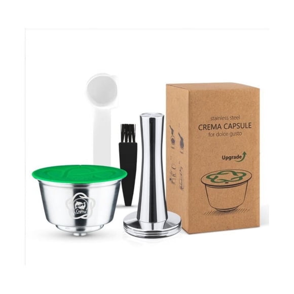 High-Quality Stainless Steel Reusable Coffee Pods, Easy Cleaning Precise Design Coffee Capsules with Spoon for Dolce Gusto, Eco-Friendly Unlimited Times Refill Compatible with Nespresso Machines