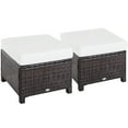 Free Shipping! Outsunny 2 Pc 20" Outdoor PE Rattan Ottoman Set, Dark ...
