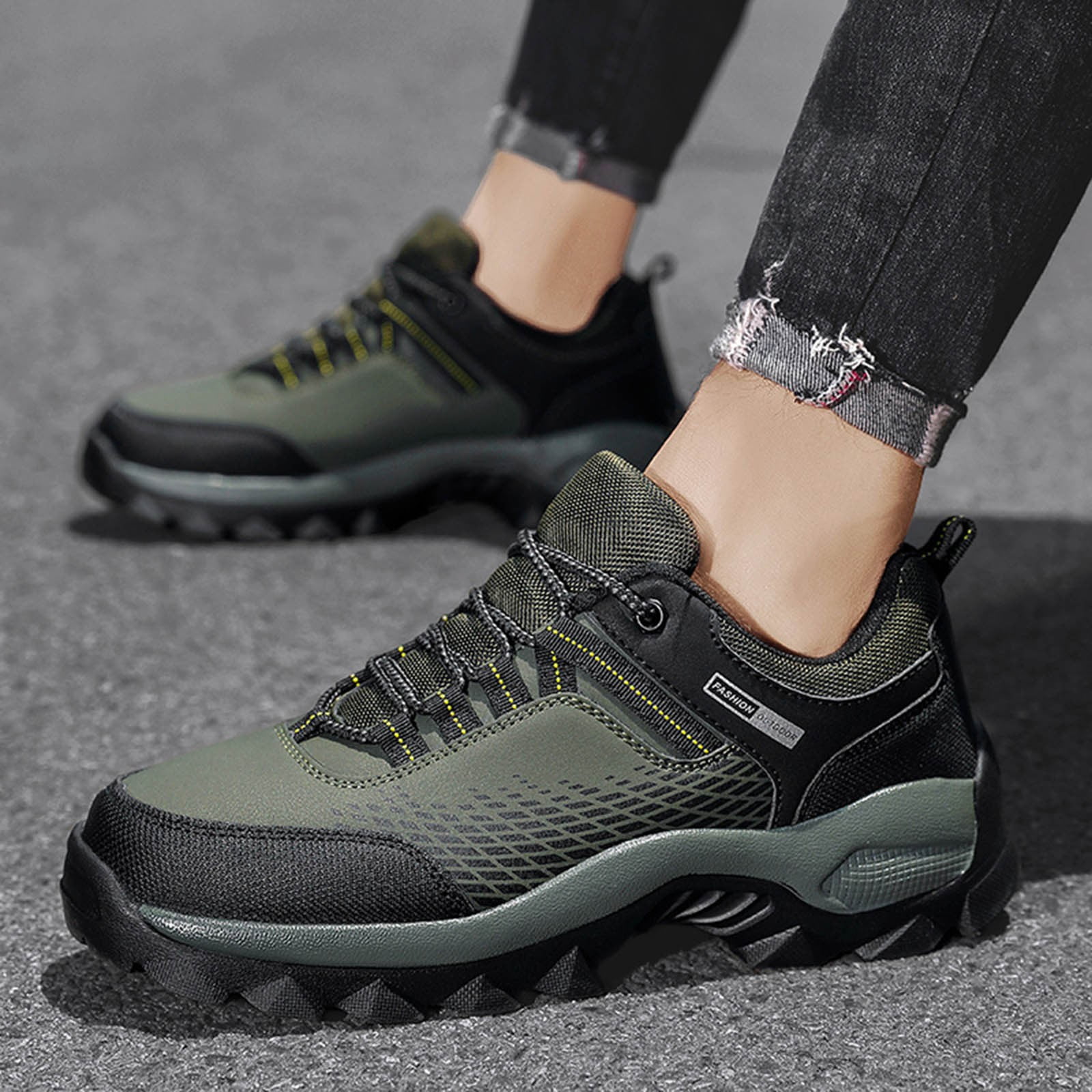 XIAQUJ Non Work Shoes for Men Walking Shoe Sneakers Comfortable Leather Casual Tennis Shoes Hiking Shoes Sneakers for Men AG 10(44)