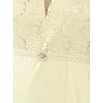 thumbnail image 6 of INSPIRE CHIC Women's Lace V Neck Sleeveless Cocktail Wedding Guest Gown Dresses 2XL Golden, 6 of 7
