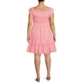 thumbnail image 3 of Terra & Sky Women's Plus Size Smocked Ruffle Hem Dress, 3 of 6