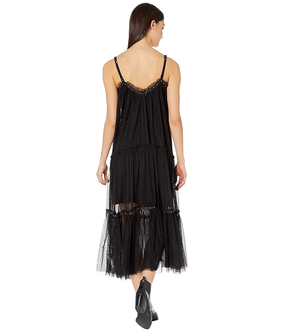 Free People Night Out Mesh Maxi Black 