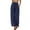 Navy, variant on Jamsmile Womens Pants Summer High Waisted Drawstrings Linen Wide Leg Beach Pants With Pockets Casual Pure Color Loose Trousers