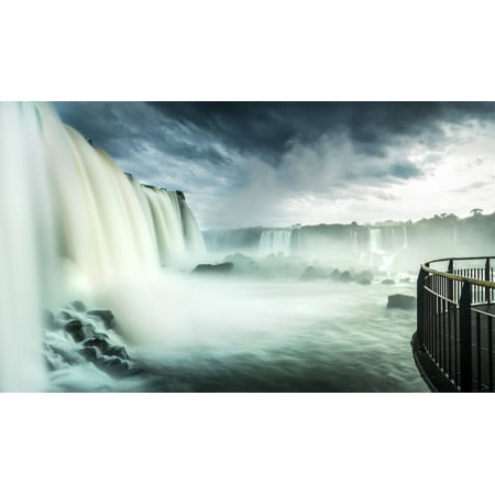 - View of Devils Throat falls Iguacu Falls Iguacu National Park Brazil Canvas Art - Panoramic Images (27 x 9)