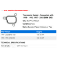 thumbnail image 2 of Thermostat Gasket - Compatible with 1994 - 1995, 1997 - 2003 BMW 540i 1998 1999 2000 2001 2002, 2 of 2