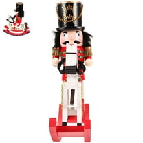 Hytrove Nutcracker Figures Christmas Wooden Soldier Nutcracker Ornament Red 1Set