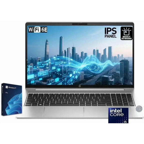 HP ProBook 450 G10 Business Laptop 15.6" IPS FHD Intel Core i5-1334U (Beats i7-1255U) 16G RAM 512G SSD Intel UHD Graphic Backlit KB FP Reader Wi-Fi 6E Bluetooth 5.3 Webcam HDMI Windows 11 Pro Silver