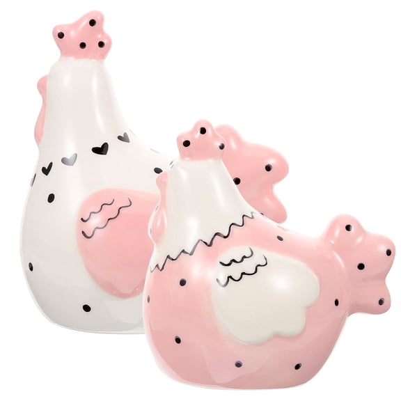 2 Pcs Easter Tableware Chicken Shaped Seasoning Bottles Salt and Pepper Shakers Spices with Cover Leakproof Jars Pots