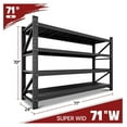 thumbnail image 2 of 5000LBS Storage Shelves,71" W Garage Shelving Heavy Duty Metal Adjustable Garage Shelves, Shelving Units Industrial Shelving for Warehouse,71" W x 24" D x 69" H,Black 71"Wx24"Dx69"H, 2 of 8