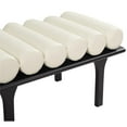 thumbnail image 3 of Pemberley Row Vegan Leather Cream Bench Rectangular Art Deco 60.5" Unassembled, 3 of 8