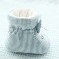 thumbnail image 5 of Povozer Baby Boys Girls Cozy Fleece Booties with Grippers Slipper Socks Toddler Crib Winter Shoes for Boys Girls(Blue,12-18 Months), 5 of 5