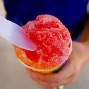 Nostalgia Snow Cone Maker, Tabletop Shaved Ice Machine with 2 Reusable Cones and Ice Scoop, Pink