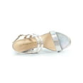 thumbnail image 4 of BLISSFUL STEP Women's Slingback Block Heel Ankle Strap Sandals Silver 8, 4 of 8