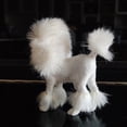 thumbnail image 3 of Estatua coleccionable de caniche realista: escultura artesanal de cachorro para decoración del hogar. Blanco, 3 of 7