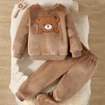 thumbnail image 2 of ITSAME Baby Boys Girls 2 Piece Fleece Outfit Cartoon Print Crewneck Pullover and Jogger Pants Warm Loungewear Set Size 18M, 2 of 8