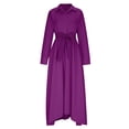 Baeitkot Ladies'Long Sleeved Pleated Dress Ladies'Casual Long Sleeved V ...