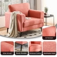 thumbnail image 5 of JULY'S SONG Accent Chair, Linen Fabric Comfy Upholstered Living Room Chairs, 37.8" Wide Mid Century Oversized Chair, Modern Arm Chair for Bedroom, Blush, 5 of 10
