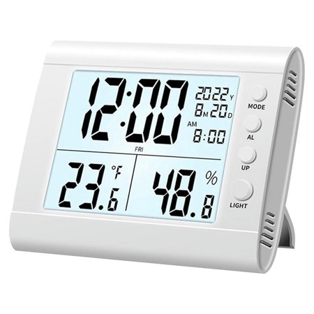 Digital Alarm Clock, Electronic Clock LED Display Electronic Clock Stereo, Gift for Friends and Children White