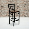 thumbnail image 2 of Flash Furniture 2 Pk. HERCULES Series Black Window Back Metal Restaurant Barstool - Mahogany Wood Seat, 2 of 8