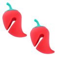 thumbnail image 3 of 2 elevadores de tapa de silicona antiderrames con forma de pimiento para liberar vapor (rojos), 3 of 5