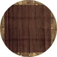 thumbnail image 1 of Ahgly Company Indoor Round Abstract Brown Modern Area Rugs, 3' Round, 1 of 4