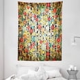 thumbnail image 1 of Floral Tapestry, Ivy Line like Colored Flowers Leafs and Buds with Striped Background Artwork Print, Wall Hanging for Bedroom Living Room Dorm Decor, 60W X 80L Inches, Multicolor, by Ambesonne, 1 of 2