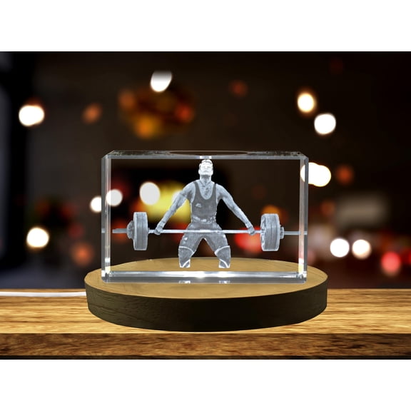 Weightlifting Player 3D Engraved Crystal 3D Engraved Crystal Keepsake/Gift/Decor/Collectible/Souvenir