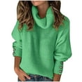 thumbnail image 2 of Winter Fall !Homenesgenics Womens Tops under $5 Women's Casual TurtleNeck Pullover Blouse Knitting Long Sleeve Solid Tops Sweaters, 2 of 8