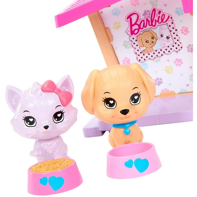 Barbie My First Pet Care Playset with Puppy Kitten, Dog House