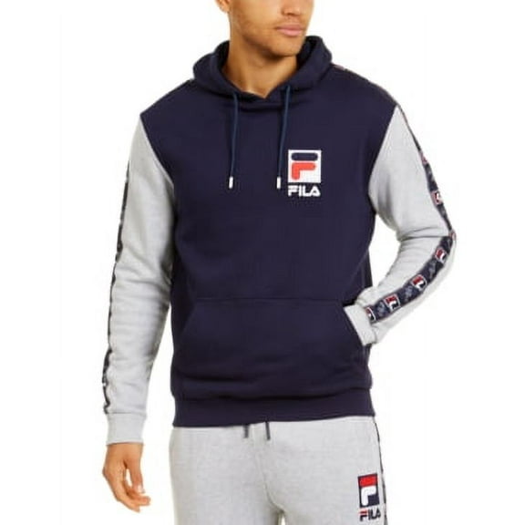 Fila Jacopo Pullover Mens Active Hoodies Size M, Color: Navy/Grey