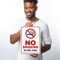 thumbnail image 2 of Pool Rules Sign, No Smoking in Pool Area Sign, 10x14 Aluminum, 2 of 8