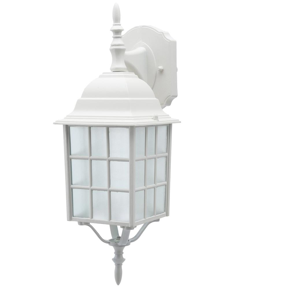 Hampton Bay White Outdoor LED Wall Lantern Fixture 1000711853 New