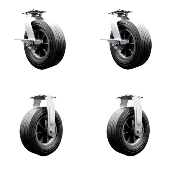 BBQ Smoker Grill Flat Free All Terrain 10 Inch Caster Wheel Set– Service Caster
