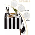 thumbnail image 2 of Simple Black White Stripes Table Cloth, Modern Stripes Waterproof Tablecloth for Rectangle Tables, Reusable Washable Fabric Table Cover for Restaurant Kitchen Dining Tables 54"x108", 2 of 6