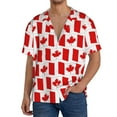 thumbnail image 3 of Vsdgher Canada Print Men's Wrinkle Free Untucked Cuban Shirt Business Casual Button Down Shirts Short Sleeve Shirt, 3 of 7