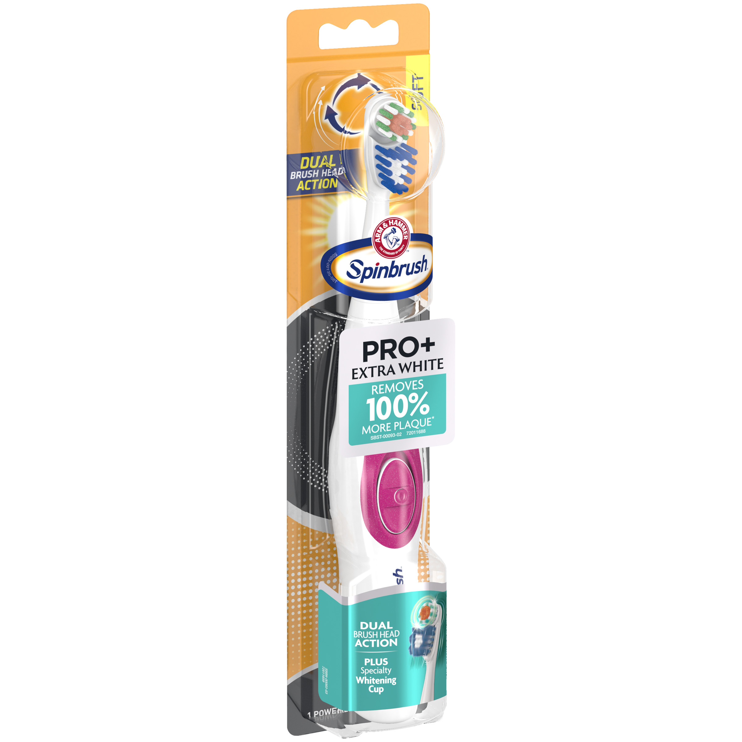 Spinbrush PRO+ Extra White Battery Powered Toothbrush for Adults, Soft Bristles with Whitening Cup - image 3 of 8