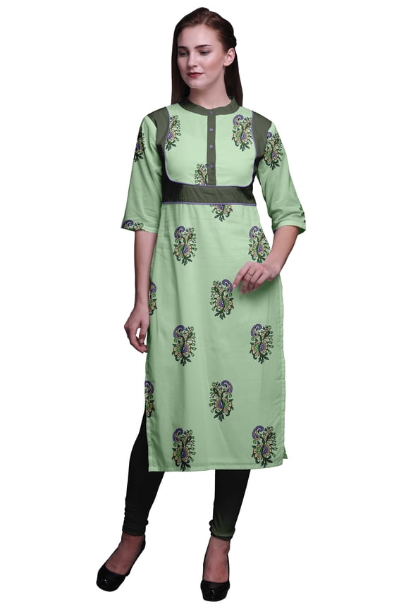Straight Tunic Dresses For Women Viscose Santoon Printed Kurti Summer Wear