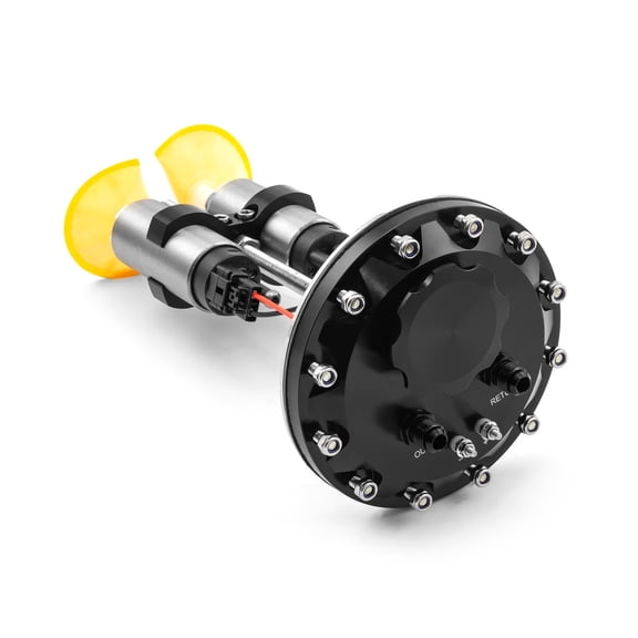 Speedmaster PCE662.1002 Universal Fit In-Tank Twin Brushless Electric Fuel Pump Billet Aluminum Black