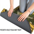 thumbnail image 3 of Yellow Green Leaf Sunflower Pattern Hot Yoga Mat Towel Non Slip for Hot Yoga - Quick-Drying Yoga Mat Cover with 4 Corner Pockets with Travel Bag - Hot Yoga Towel Non Slip 70"x26", 3 of 6