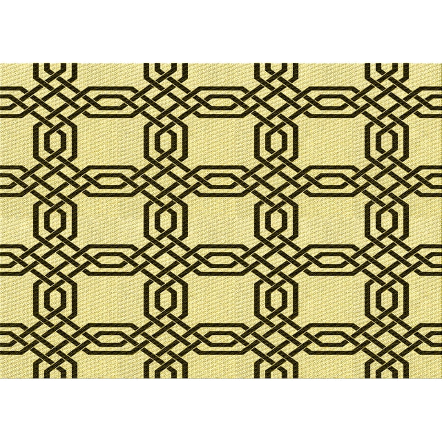 Ahgly Company Machine Washable Indoor Rectangle Transitional Mustard Yellow Area Rugs, 2' x 5'