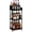 Black, variant on Liquor Bottle Display Shelf, Coffee Syrup Rack Organizer, 3 Step Countertop Wine Rack, Mini Bar, Retro Bar Shelf Stand for Whiskey, Spirits.(Brown)